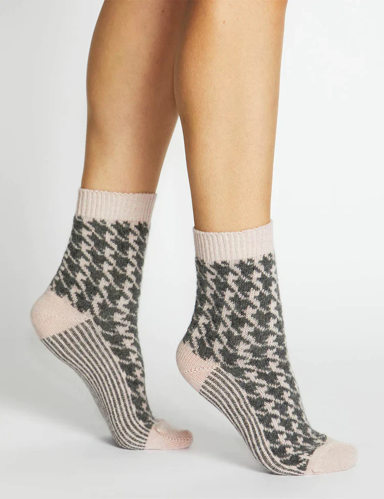 Antonia Houndstooth Crew Sock - Image 2