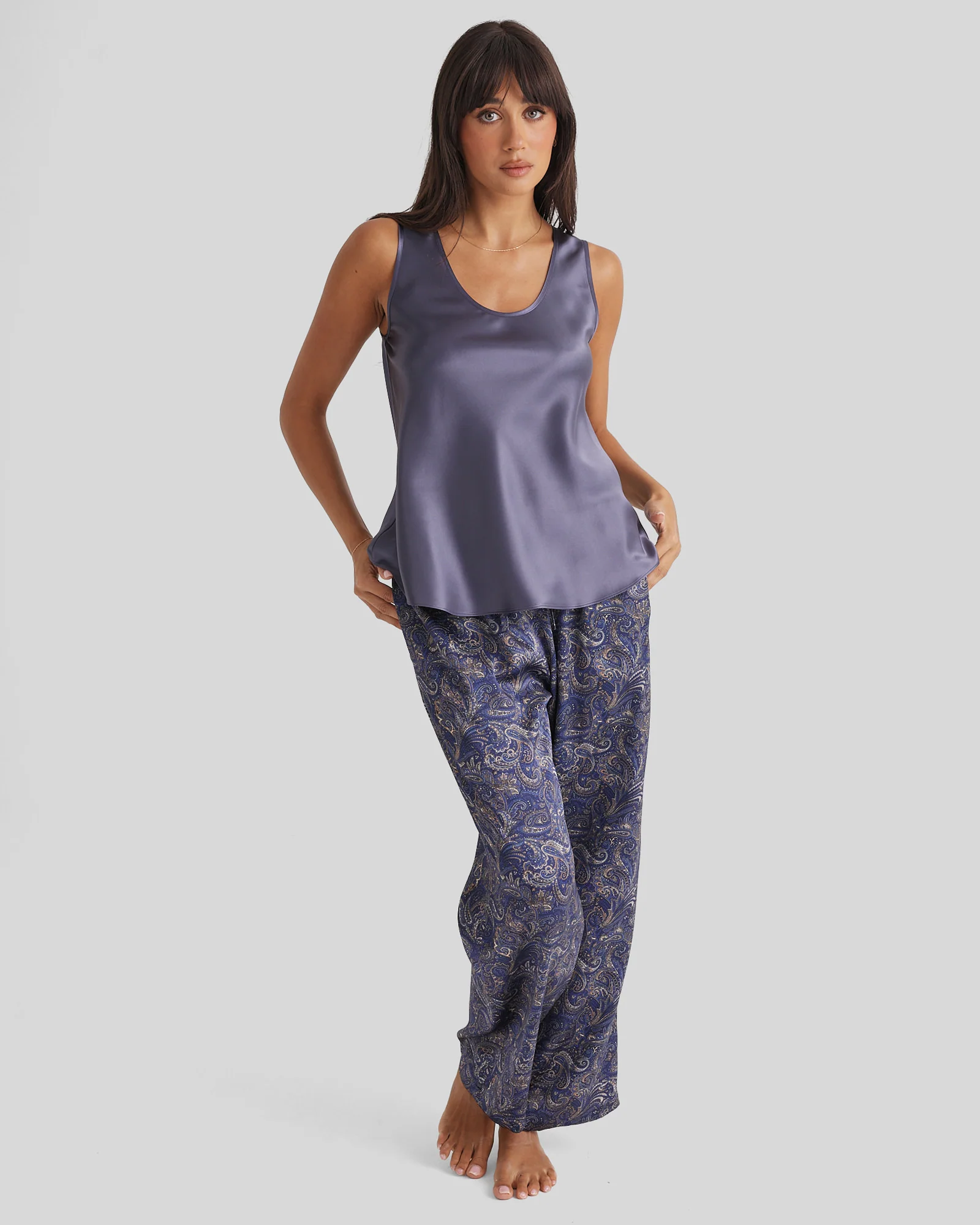 Blue Paisley Silk Pyjama Pant