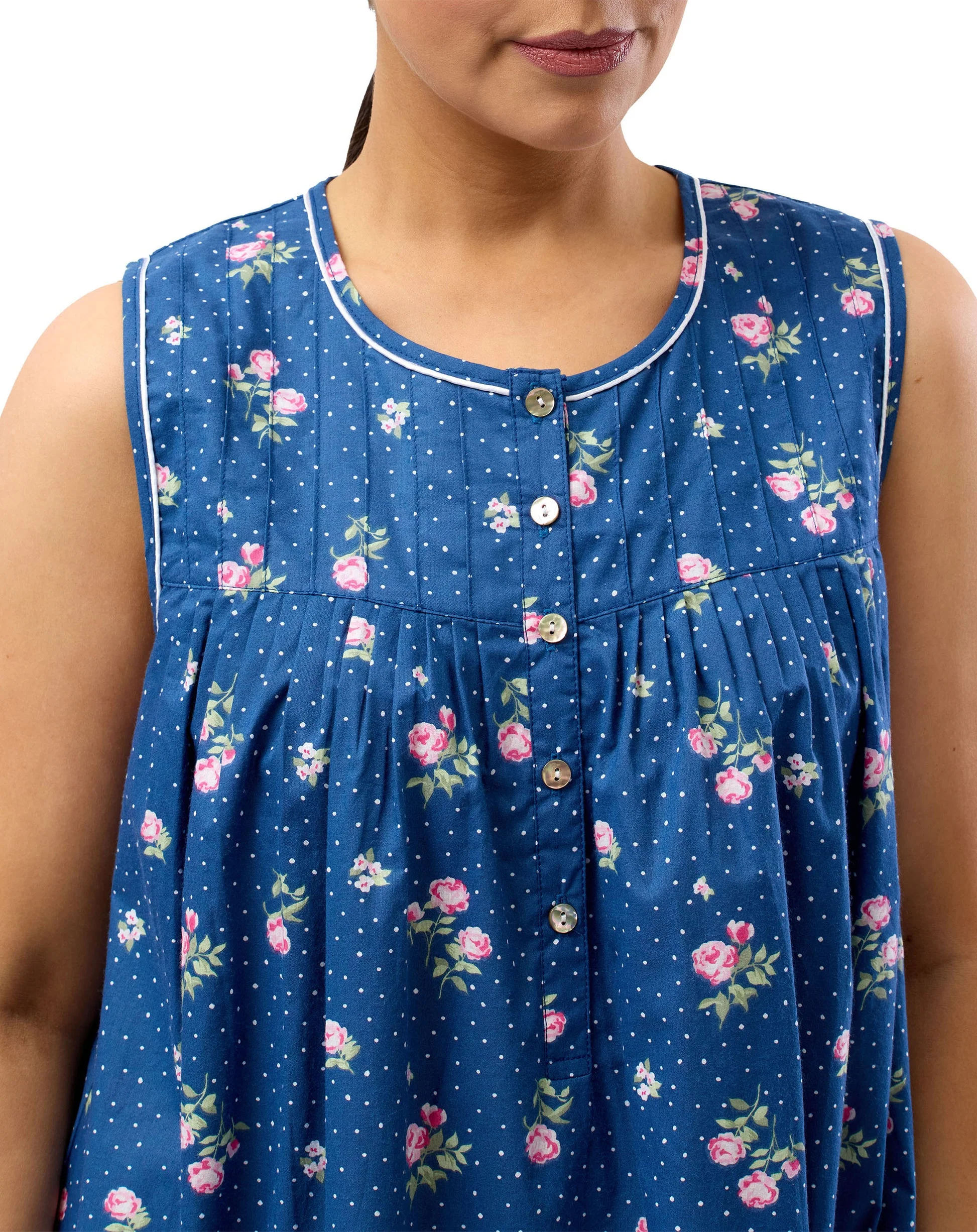 Floral Spot Sleeveless Nightie - Image 2