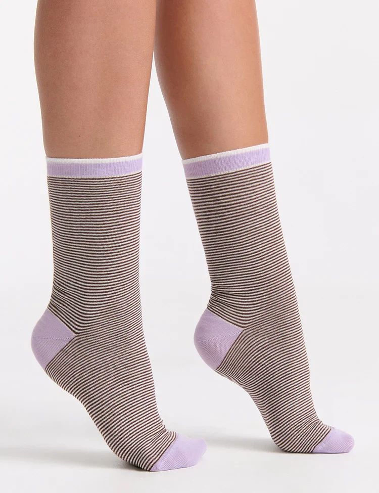 Lina Fine Stripe Crew Sock - Image 6