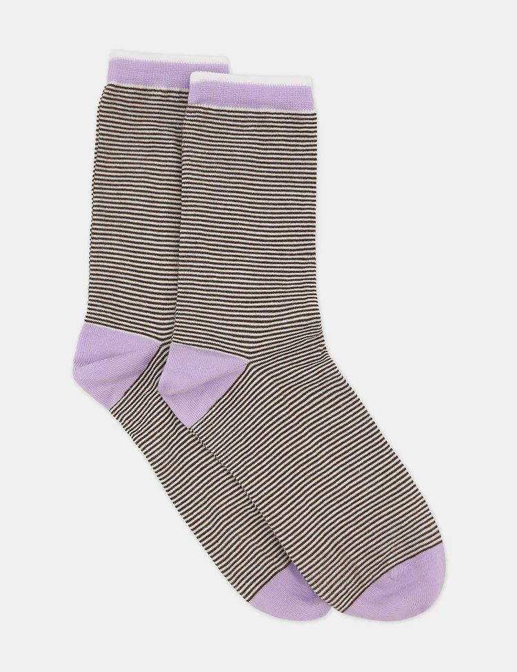Lina Fine Stripe Crew Sock - Image 7
