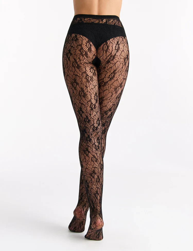 Sabrina Floral Net Tights - Image 3