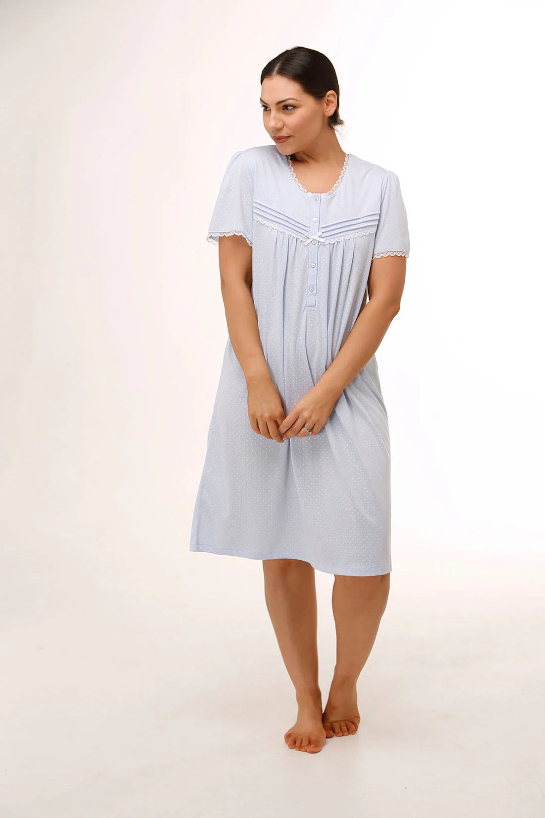 Short Sleeve Polkadot Nightie - Image 3