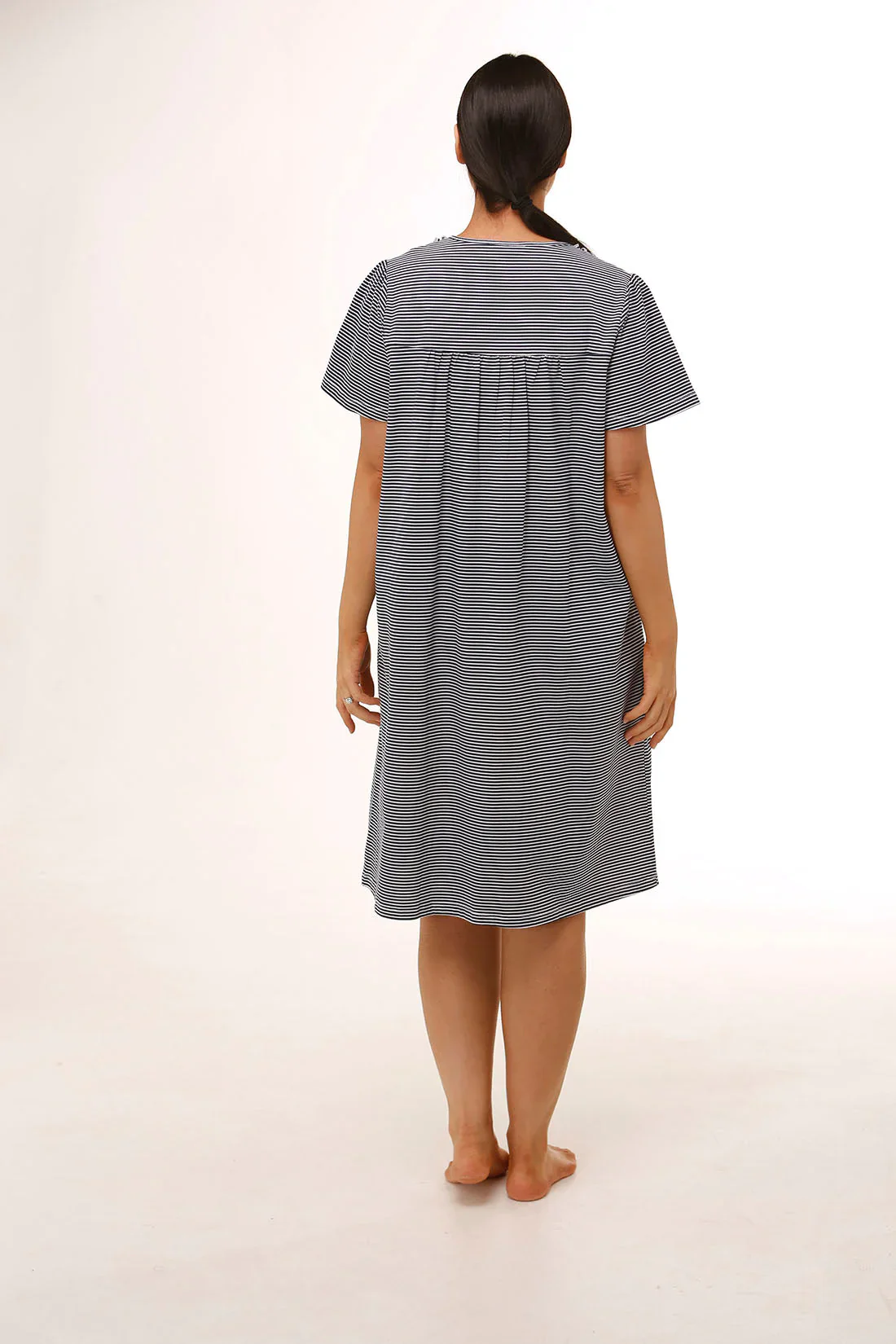 Short Sleeve Stripe Nightie - Image 2