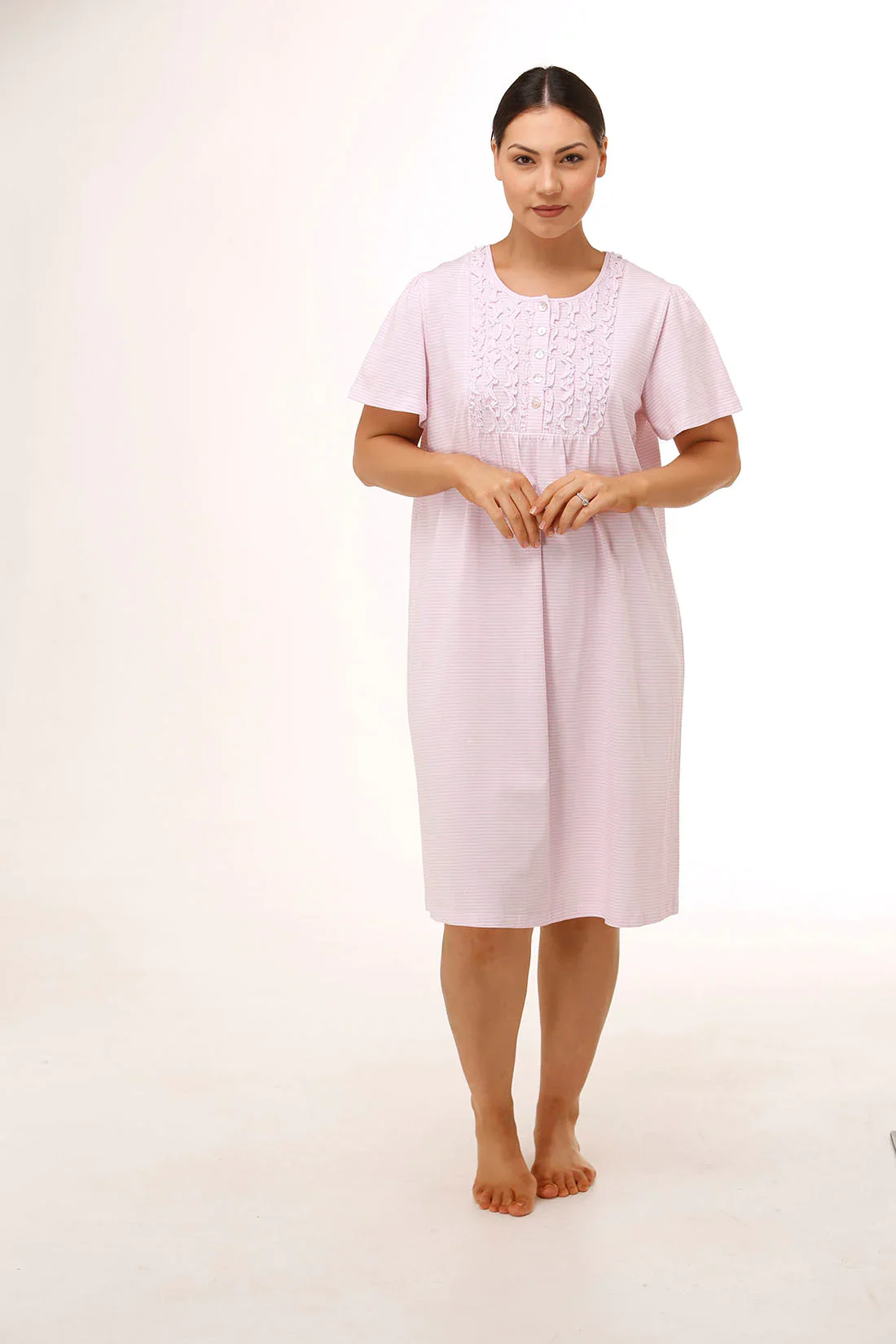 Short Sleeve Stripe Nightie - Image 3