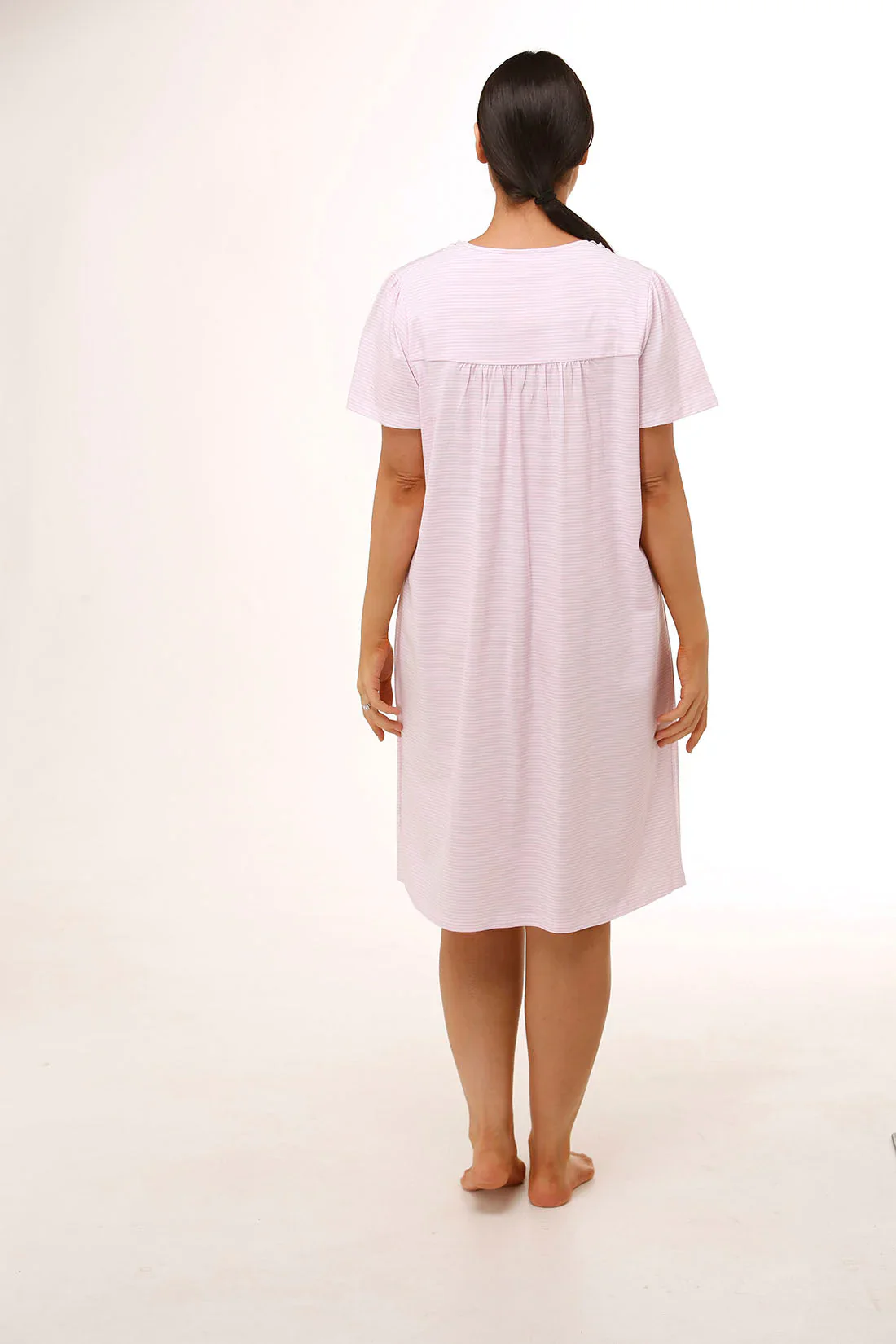 Short Sleeve Stripe Nightie - Image 4