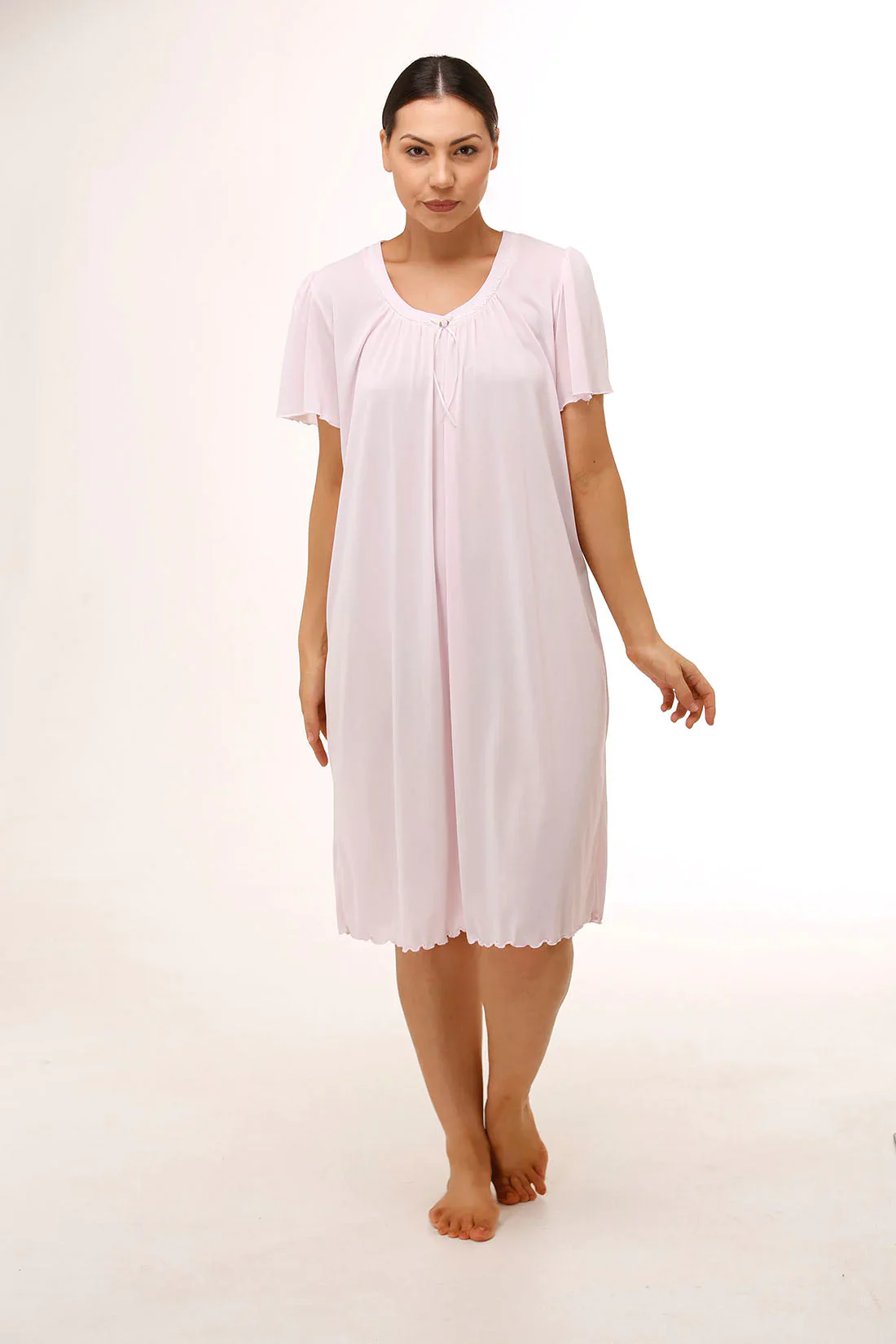 Short Sleeve Trilobal Lace Nightie - Image 3