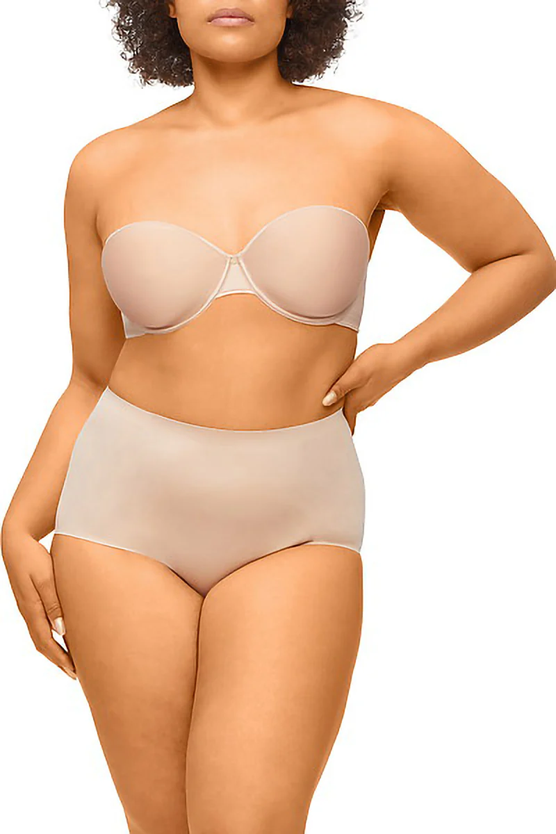 Solid And Sheer Waisted Brief - Image 3