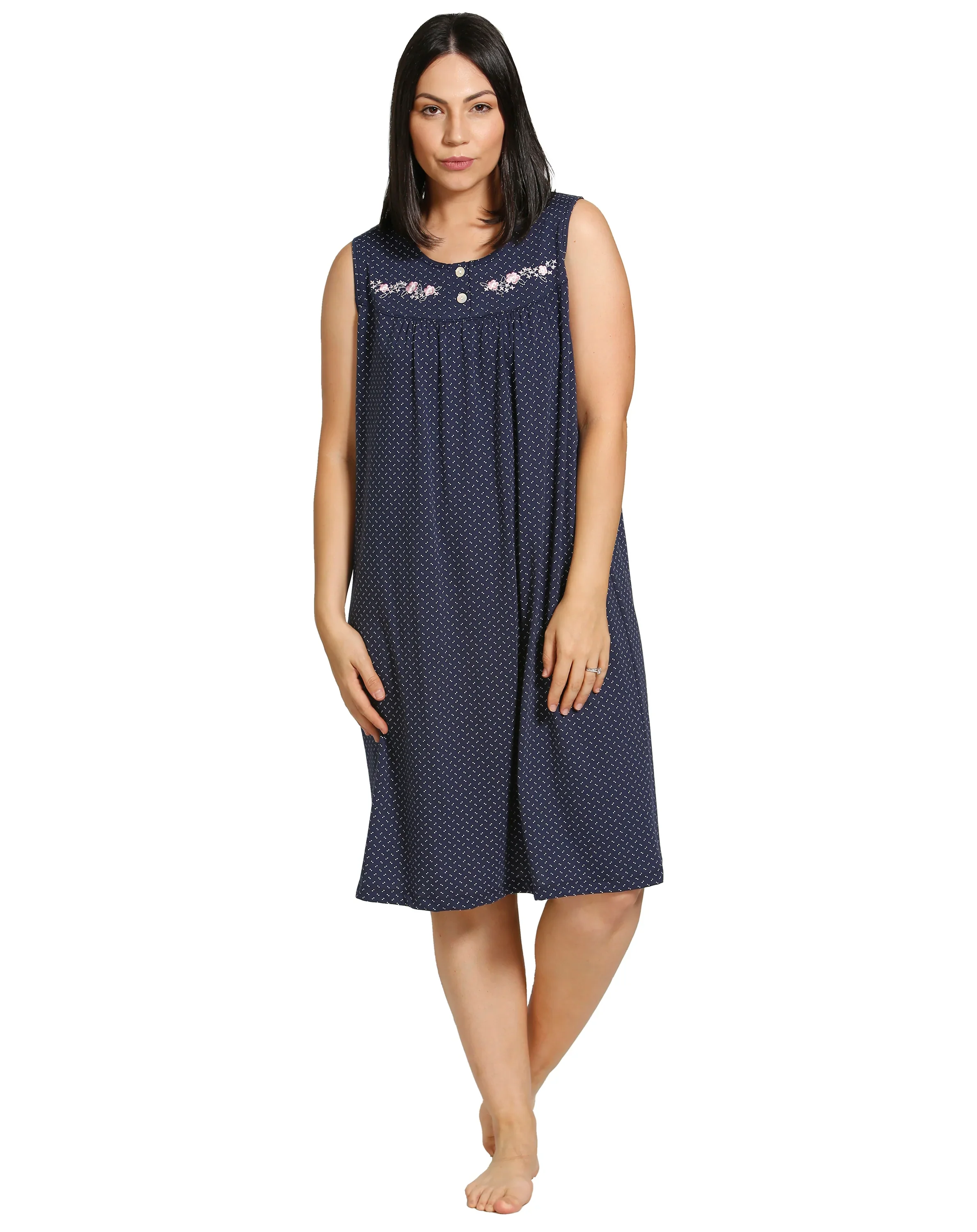 Spot Embroidery Short Nightie - Image 5