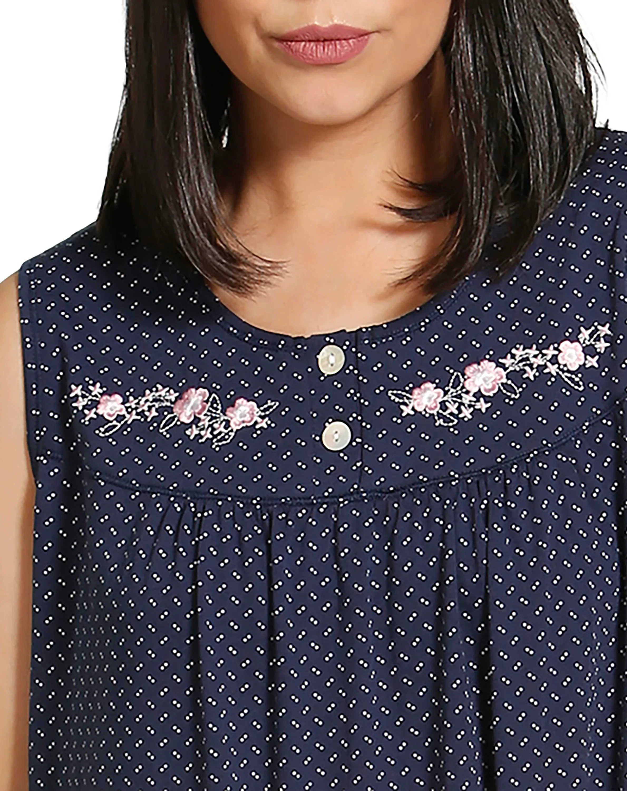 Spot Embroidery Short Nightie - Image 8